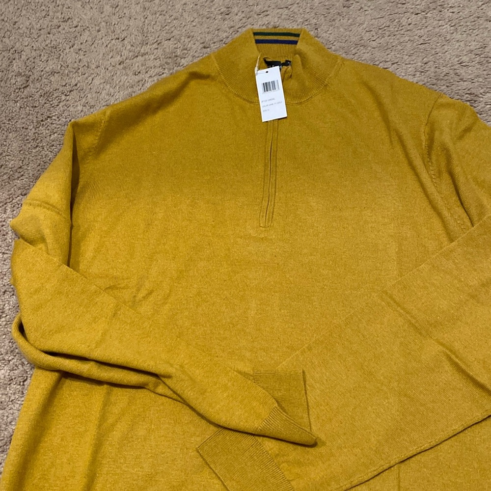 Paul Fredrick Half Zip sweater Silk cotton Cashmere